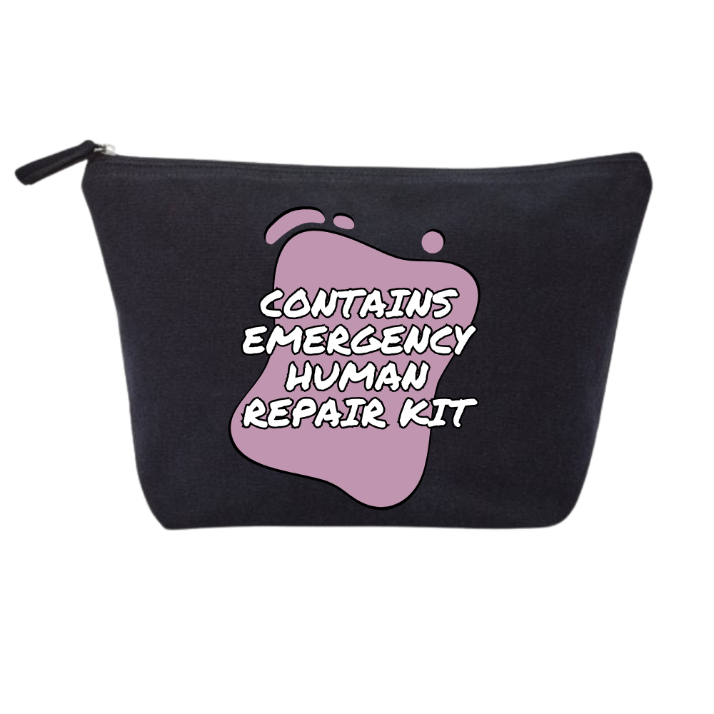 Contains Emergency Human Repair Kit – 100% Recycled Cotton Accessory Bag