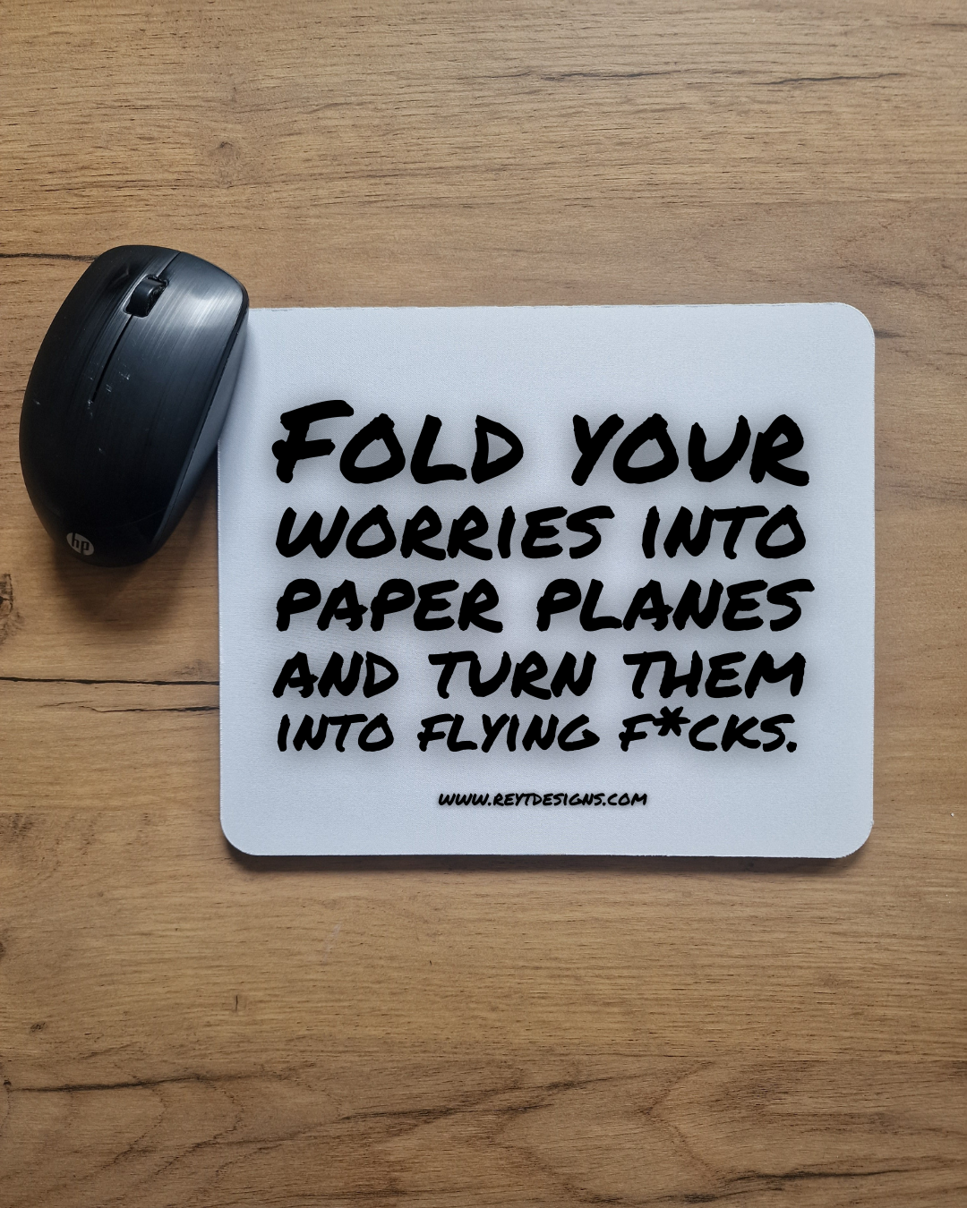 Fold your worries into paper planes and turn them into flying fucks - Mouse Pad