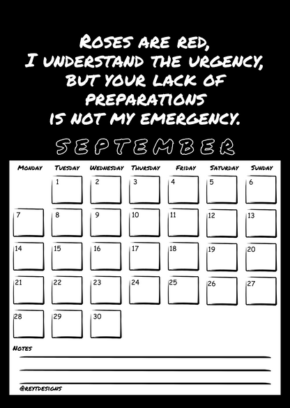 2026 Wall Calendar with Work (In)appropriate Slogans