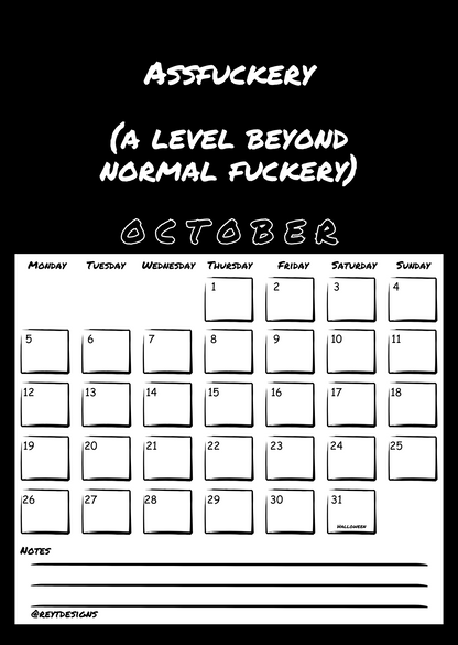 2026 Wall Calendar with Invented Swear Words