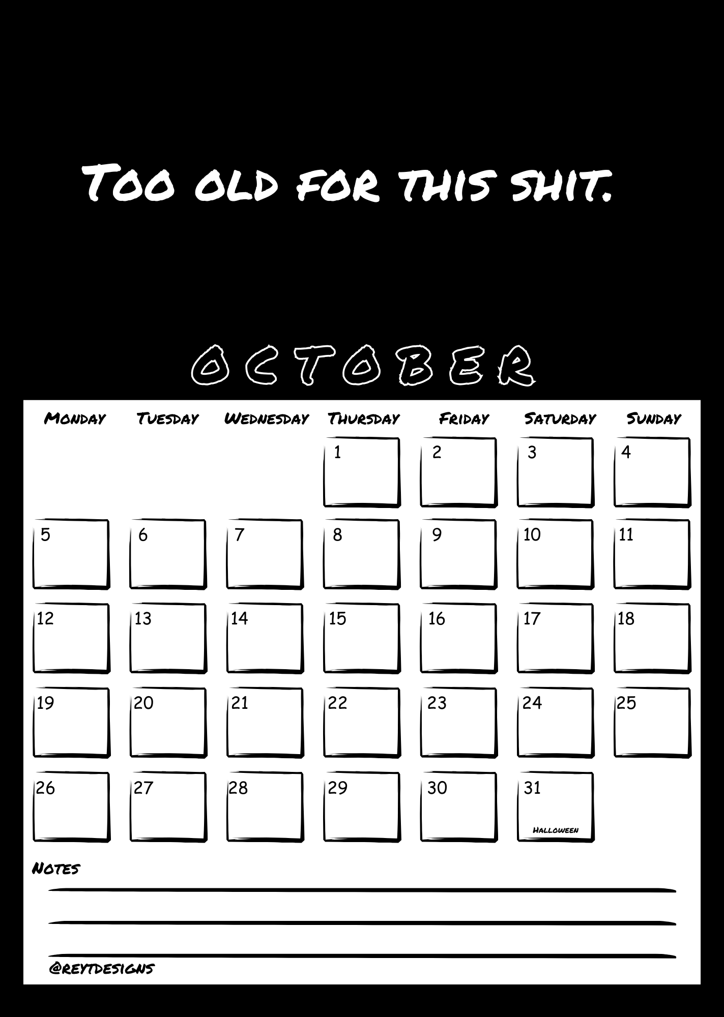 2026 Wall Calendar with Sweary Slogans