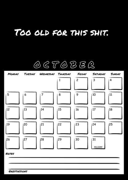 2026 Wall Calendar with Sweary Slogans