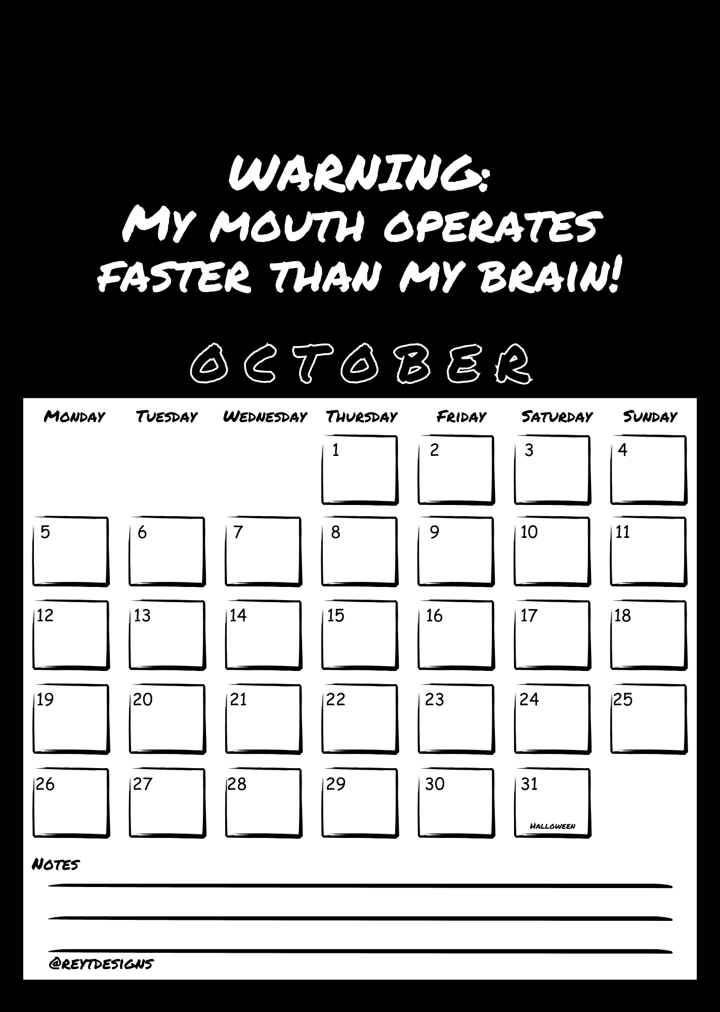 2026 Wall Calendar with Work (In)appropriate Slogans