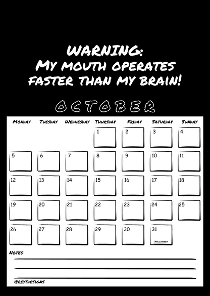 2026 Wall Calendar with Work (In)appropriate Slogans