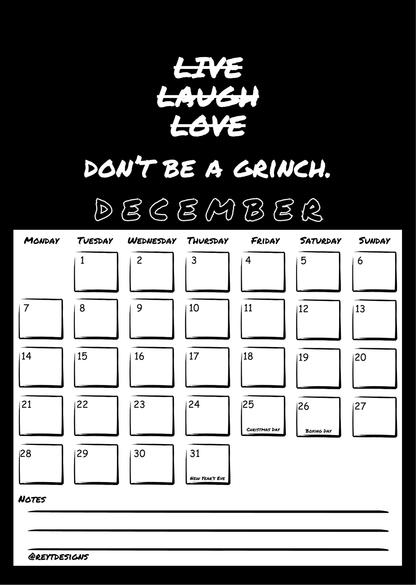 2026 Wall Calendar with Sweary Live Laugh Love Slogans