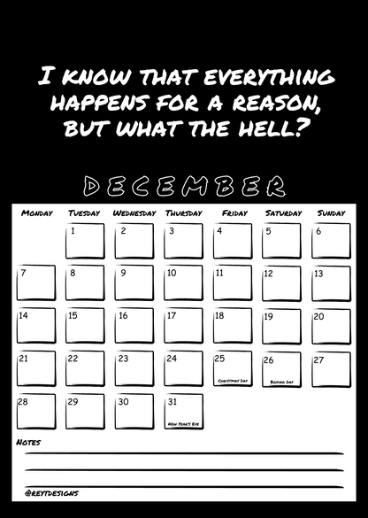 2026 Wall Calendar with Work (In)appropriate Slogans