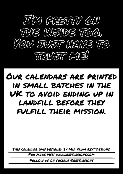 2026 Wall Calendar with Coffee Quotes and Doodles