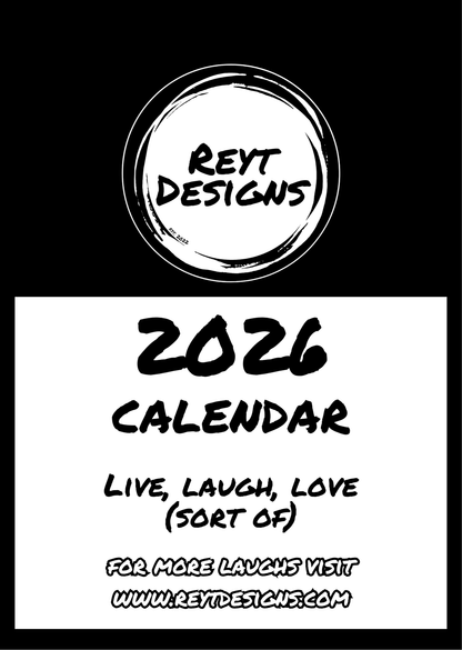 2026 Wall Calendar with Sweary Live Laugh Love Slogans