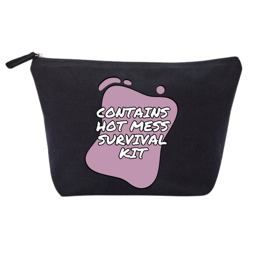 Contains Hot Mess Survival Kit – 100% Recycled Cotton Accessory Bag