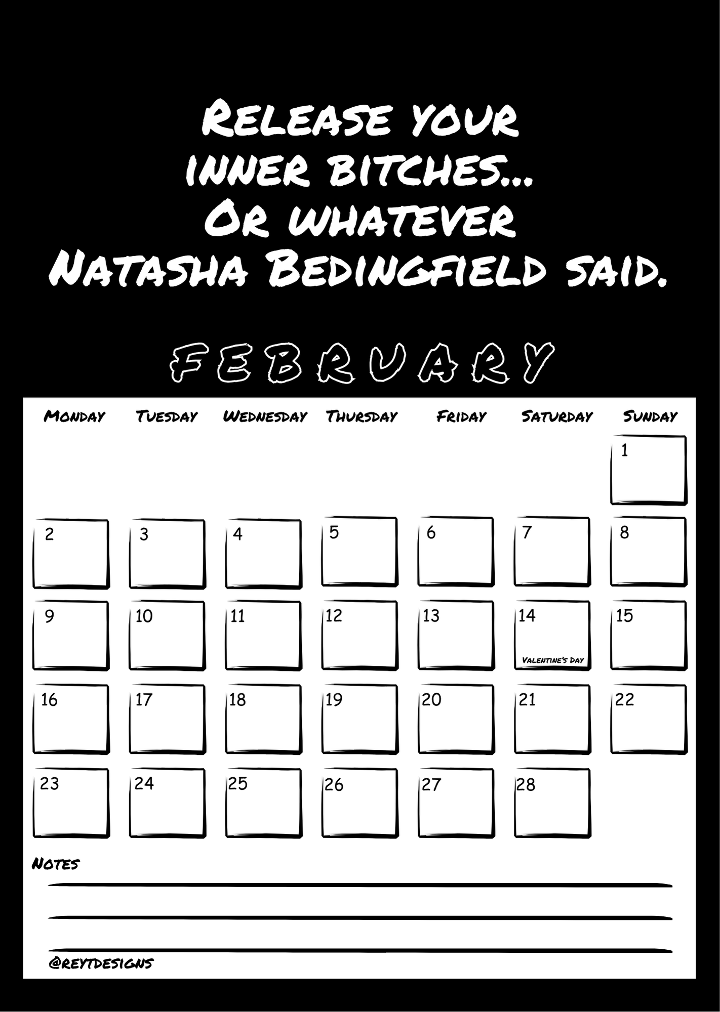 2026 Wall Calendar with Sweary Slogans