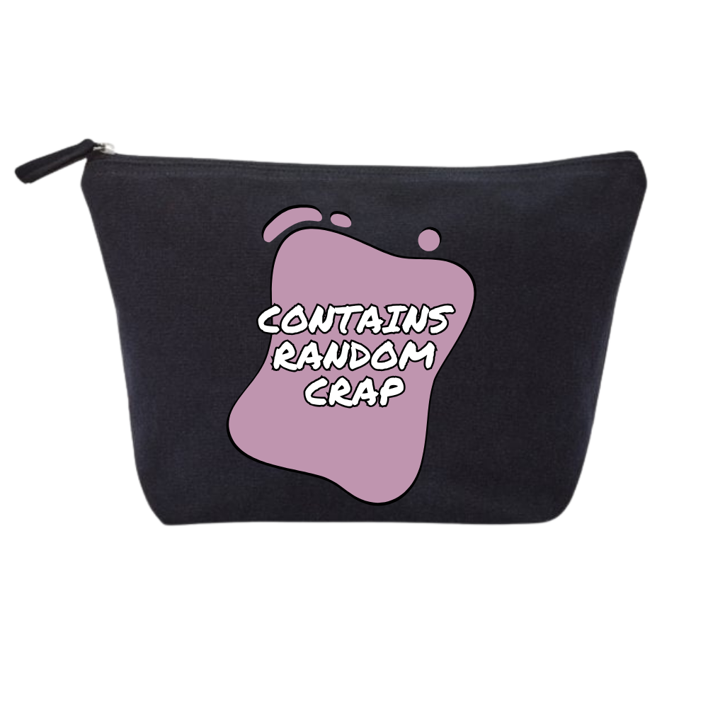 Contains Random Crap – 100% Recycled Cotton Accessory Bag