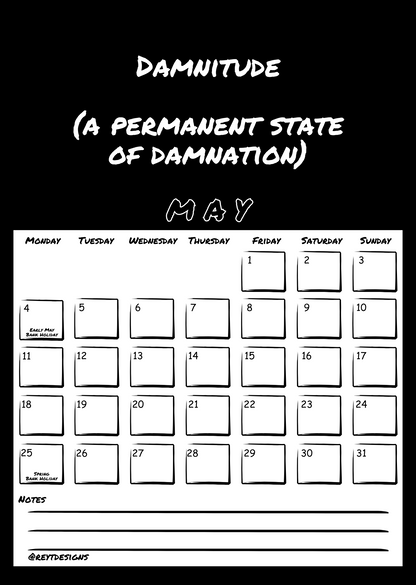 2026 Wall Calendar with Invented Swear Words