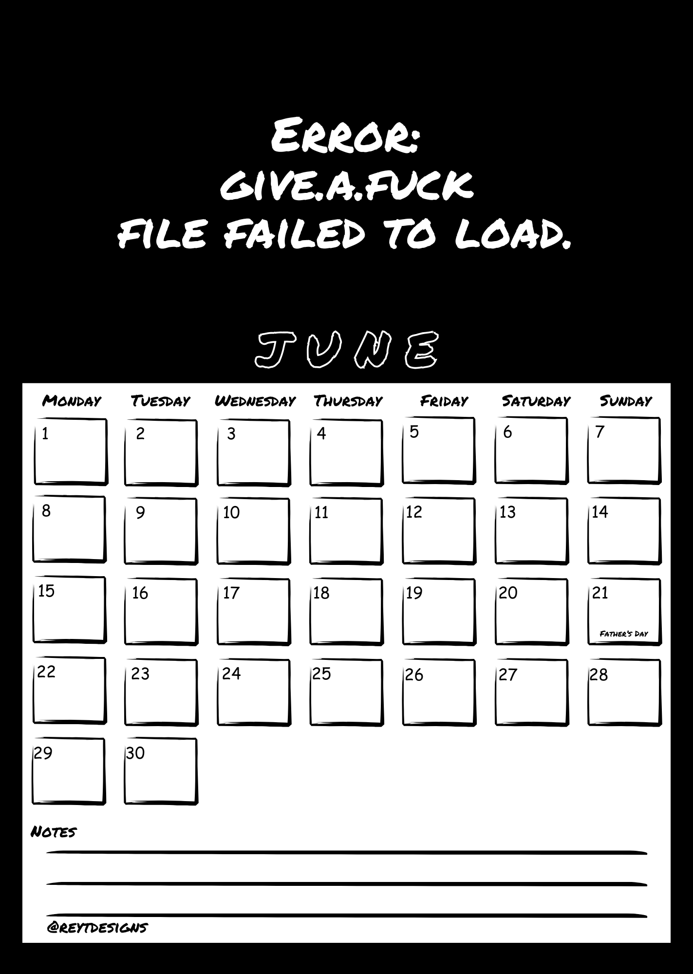 2026 Wall Calendar with Sweary Slogans