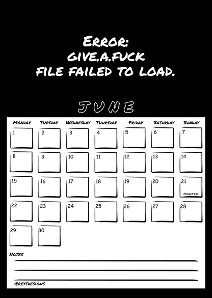 2026 Wall Calendar with Sweary Slogans