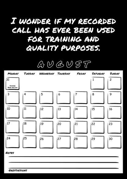 2026 Wall Calendar with Work (In)appropriate Slogans