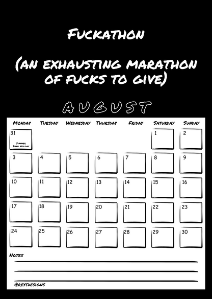 2026 Wall Calendar with Invented Swear Words