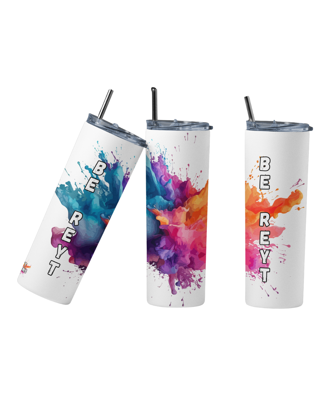 Stainless steel tumbler with the phrase “Be Reyt”