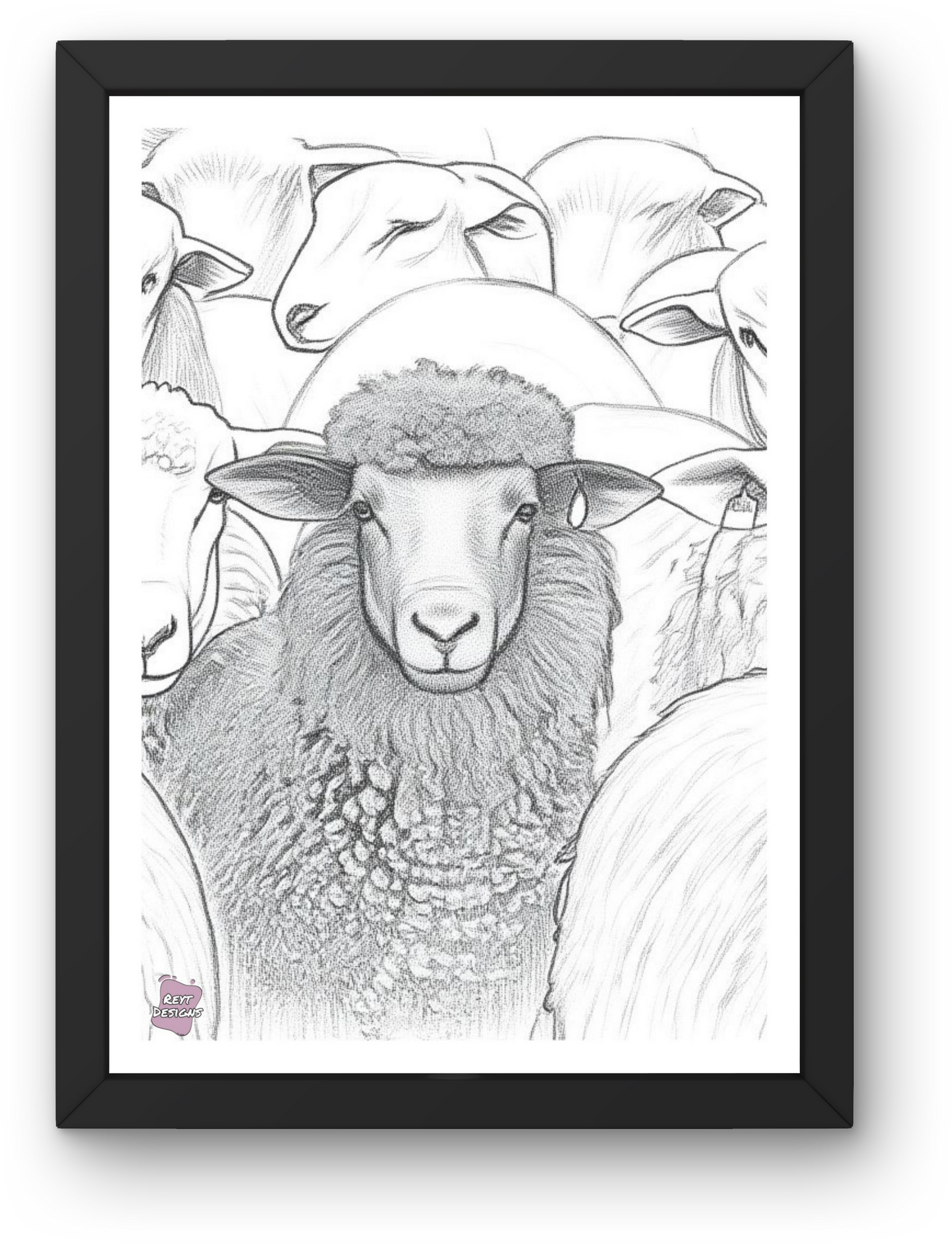 Black sheep sketch - Portrait Poster Wall Art