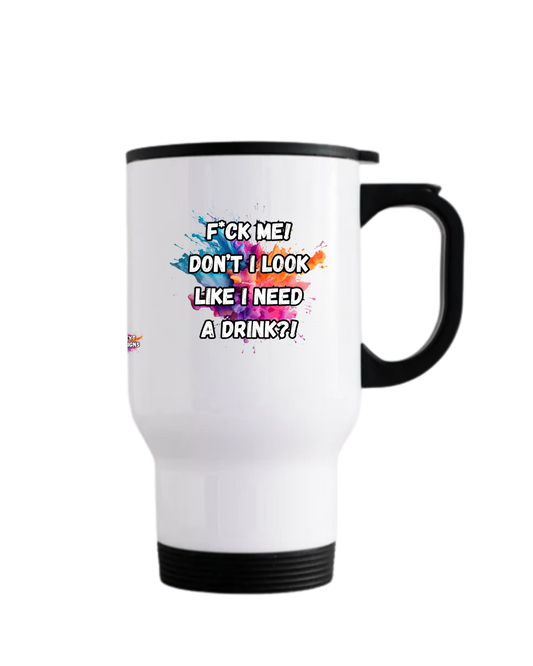 Censored sweary humour travel mug with drink quote