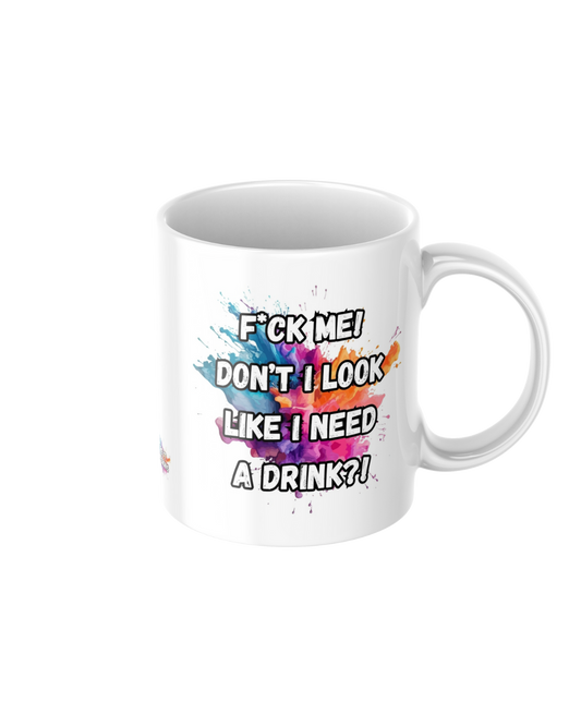 F*ck me don’t I look like I need a drink funny ceramic mug
11oz glossy ceramic mug with sweary humour text printed on both sides
Sarcastic coffee mug for tea and coffee lovers