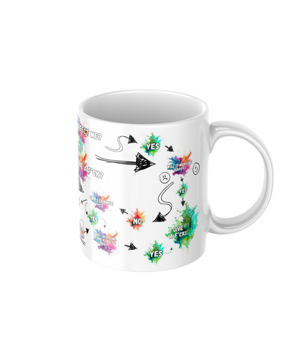 Give a f*ck flow chart funny ceramic mug
11oz glossy ceramic mug with sweary humour printed on both sides
Sarcastic coffee mug for tea and coffee lovers