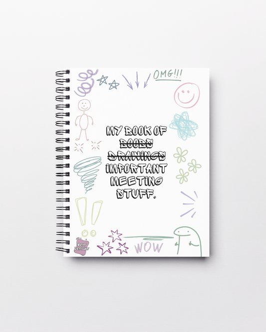 My book of boobs drawings important meeting stuff Lined Notebook