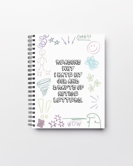 Reasons why I hate my job and drafts of notice letters - Lined Notebook