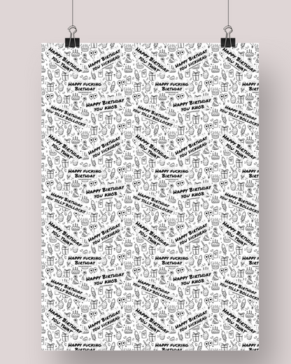 Rude Birthday Wrapping Paper