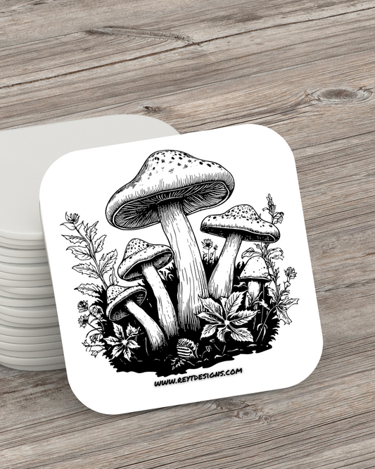 Wild Mushrooms - Square Coaster