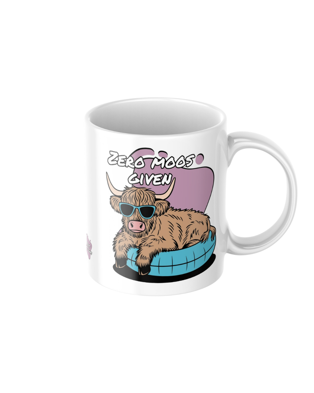 Zero Moos Given – Funny Ceramic Highland Cow Mug