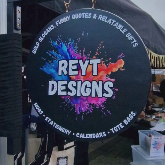 Handmade double-sided bamboo gazebo sign displayed on market stall gazebo, fully personalised